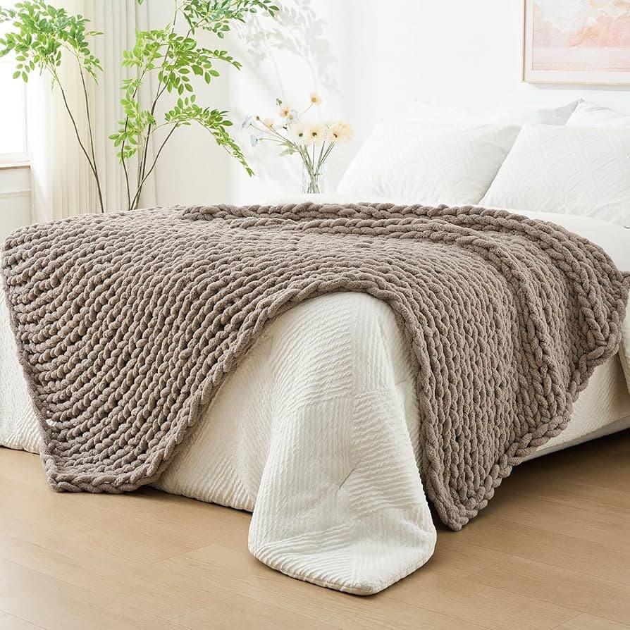 Chunky Knit Throw Blanket
