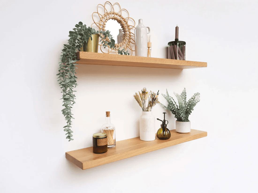 Floating Oak Wall Shelves
