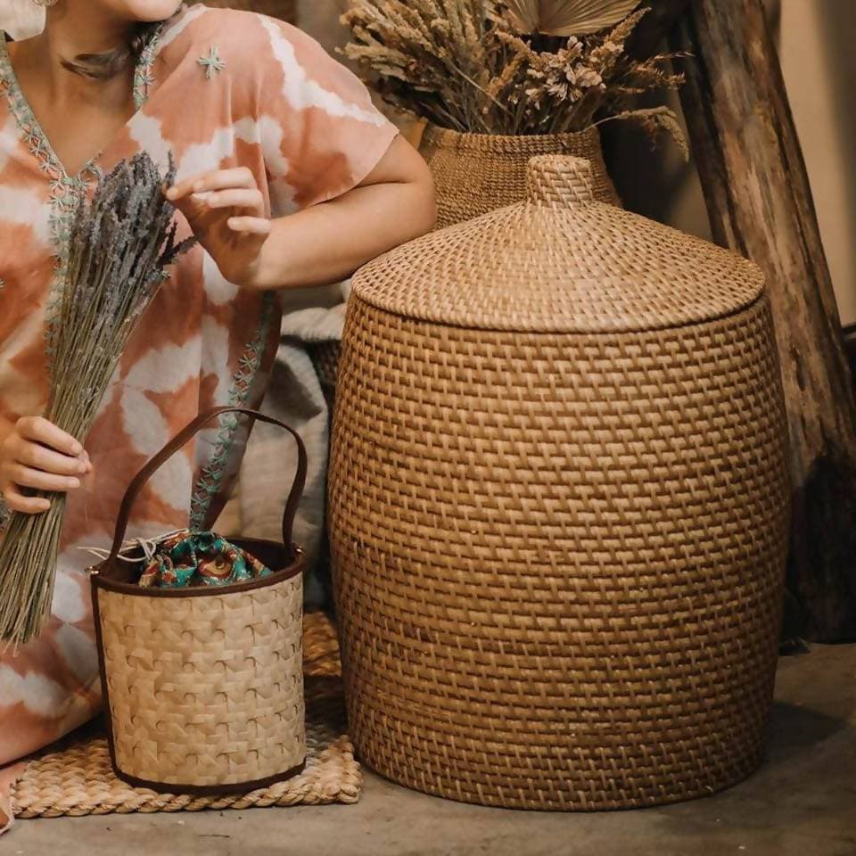 Woven Rattan Storage Basket