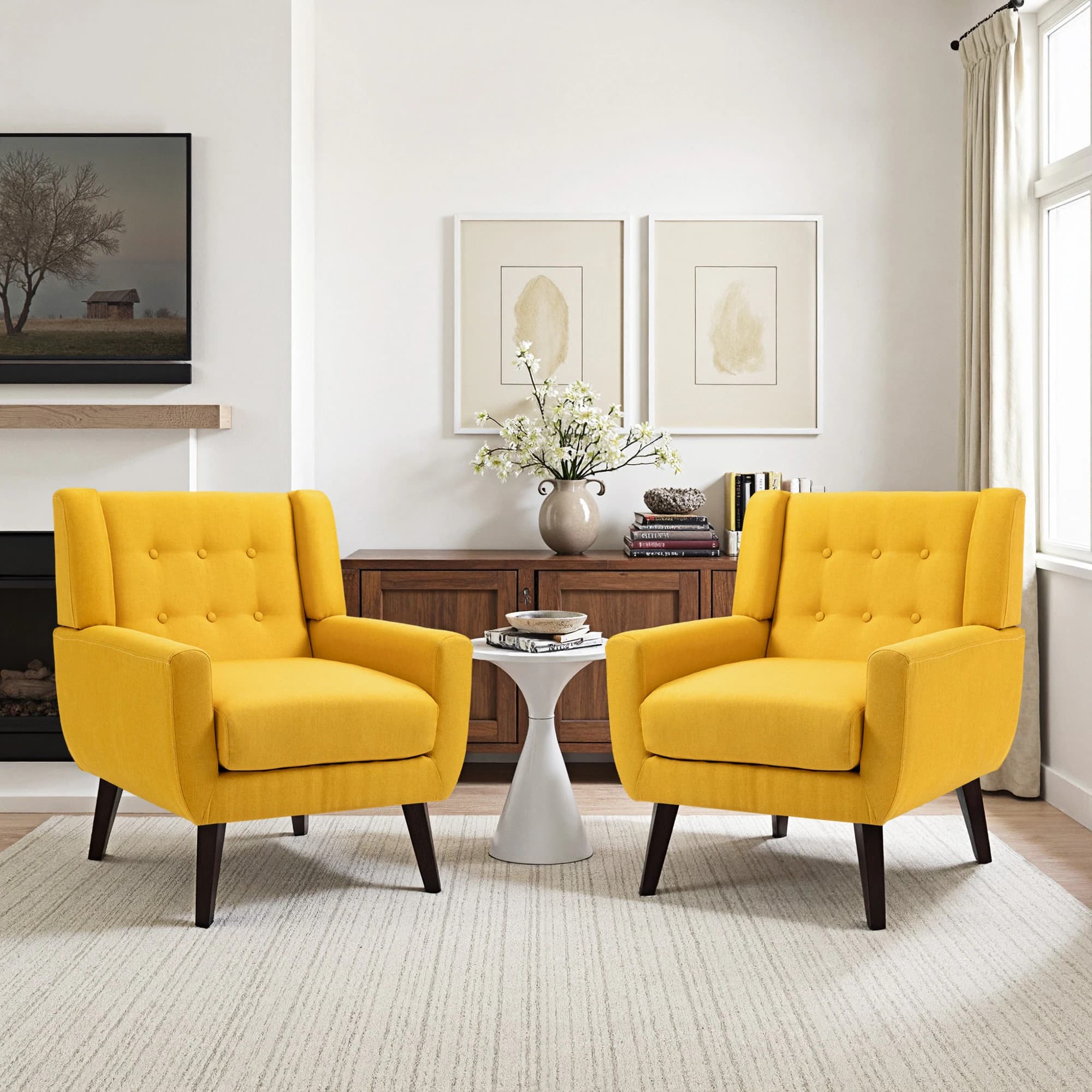 Linen Accent Armchair